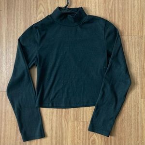 Black Cropped Turtleneck